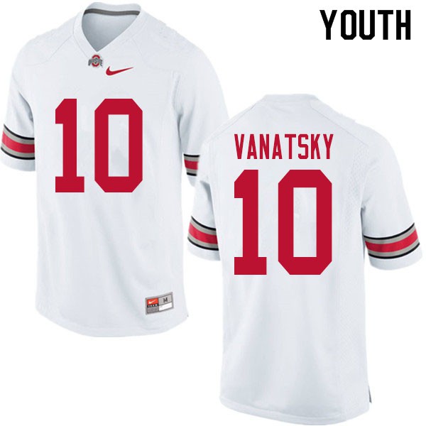 Ohio State Buckeyes #10 Danny Vanatsky Youth Stitched Jersey White OSU73798